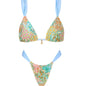 Tropical beachwear lace-up bikini set from Bikini Lov