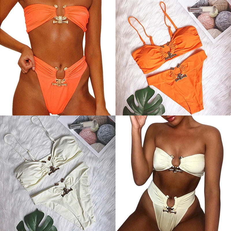 Sky blue push-up bikini set styled with sunglasses and a cover-up 