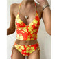 Front view of halter top with adjustable tie and full lining 