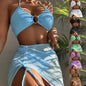 Model wearing mesh overlay off the shoulders