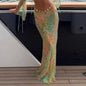Halter neck tropical plant print bikini by Bikini Lov