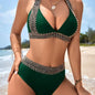  high-waisted bikini set with crop top