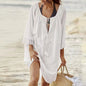 Woven lightweight swimsuit cover-up dress white 