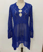 Bikini Lov blue  knitted mesh swimsuit beach dress cover-up
