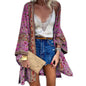  Close-up of quick-drying fabric in Women's Bohemian Floral Beach Cardigan