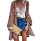 Bohemian Floral Cardigan Cover-Up styled over a bikini for beach elegance
