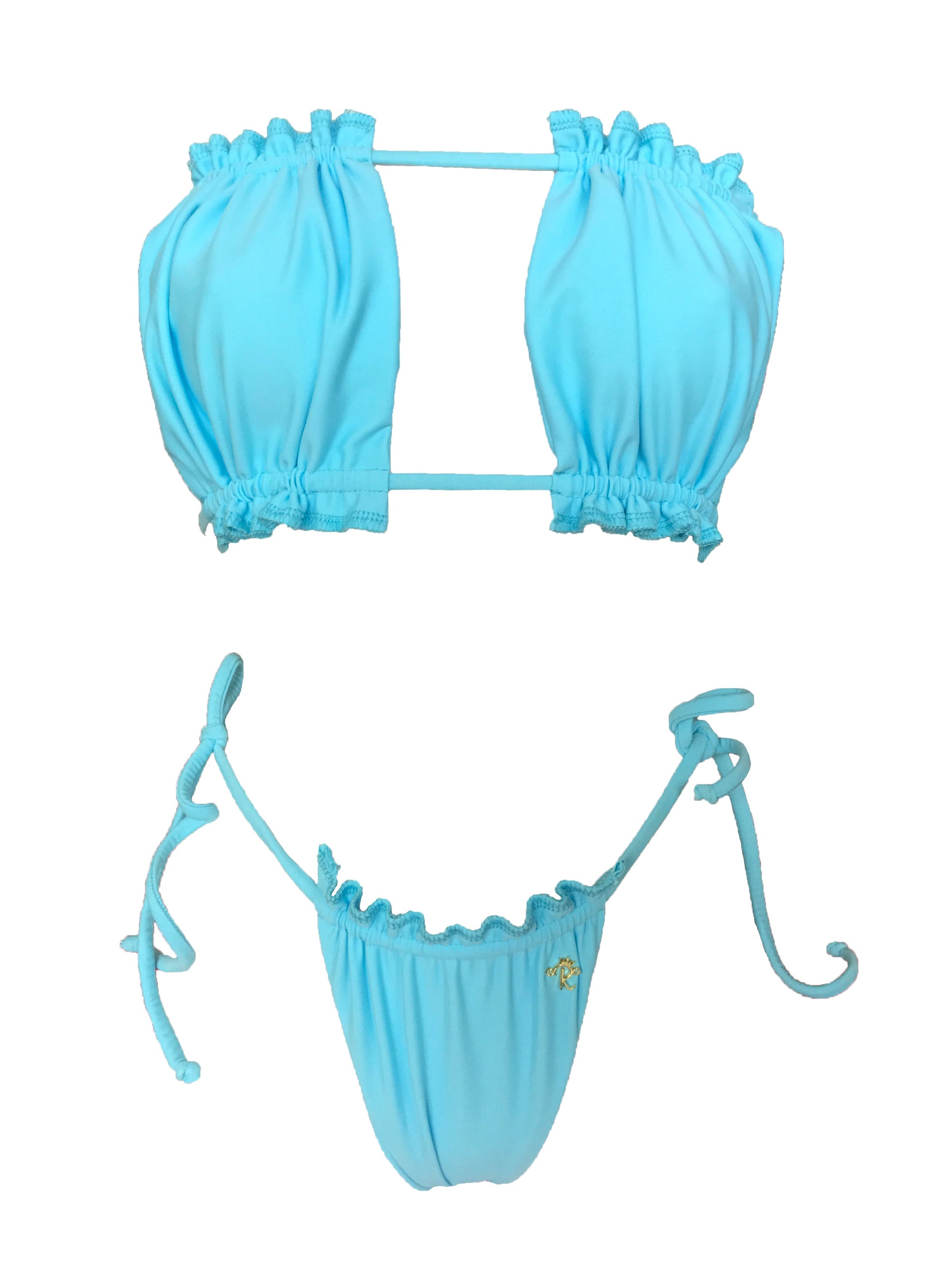 Candy Bandeau Top & Thong Bottom - Baby Blue-4