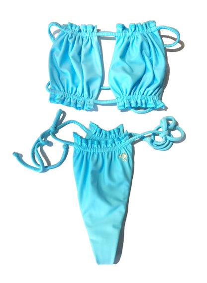 Candy Bandeau Top & Thong Bottom - Baby Blue-7