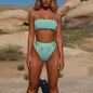Rear view showing cheeky bikini bottom and seamless tube top