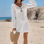  Chic crochet knit bikini cover-up mini dress women front view 