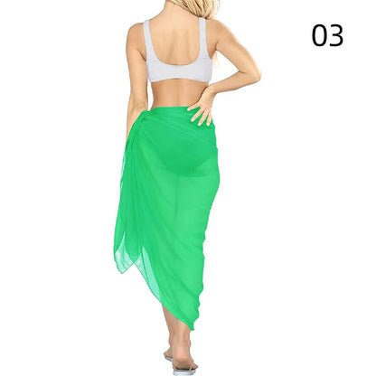 Lifestyle shot of Women's Chiffon Sunset Sarong Cover-Up at a tropical resort