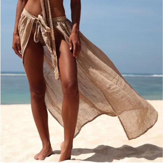 Front view of Women's Cotton Breeze Tunic Beach Cover-Up in white
