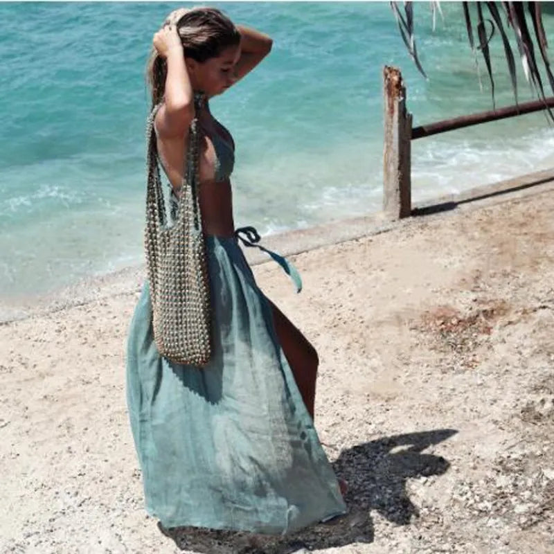 Side view of Women's Cotton Breeze Tunic showcasing relaxed silhouette