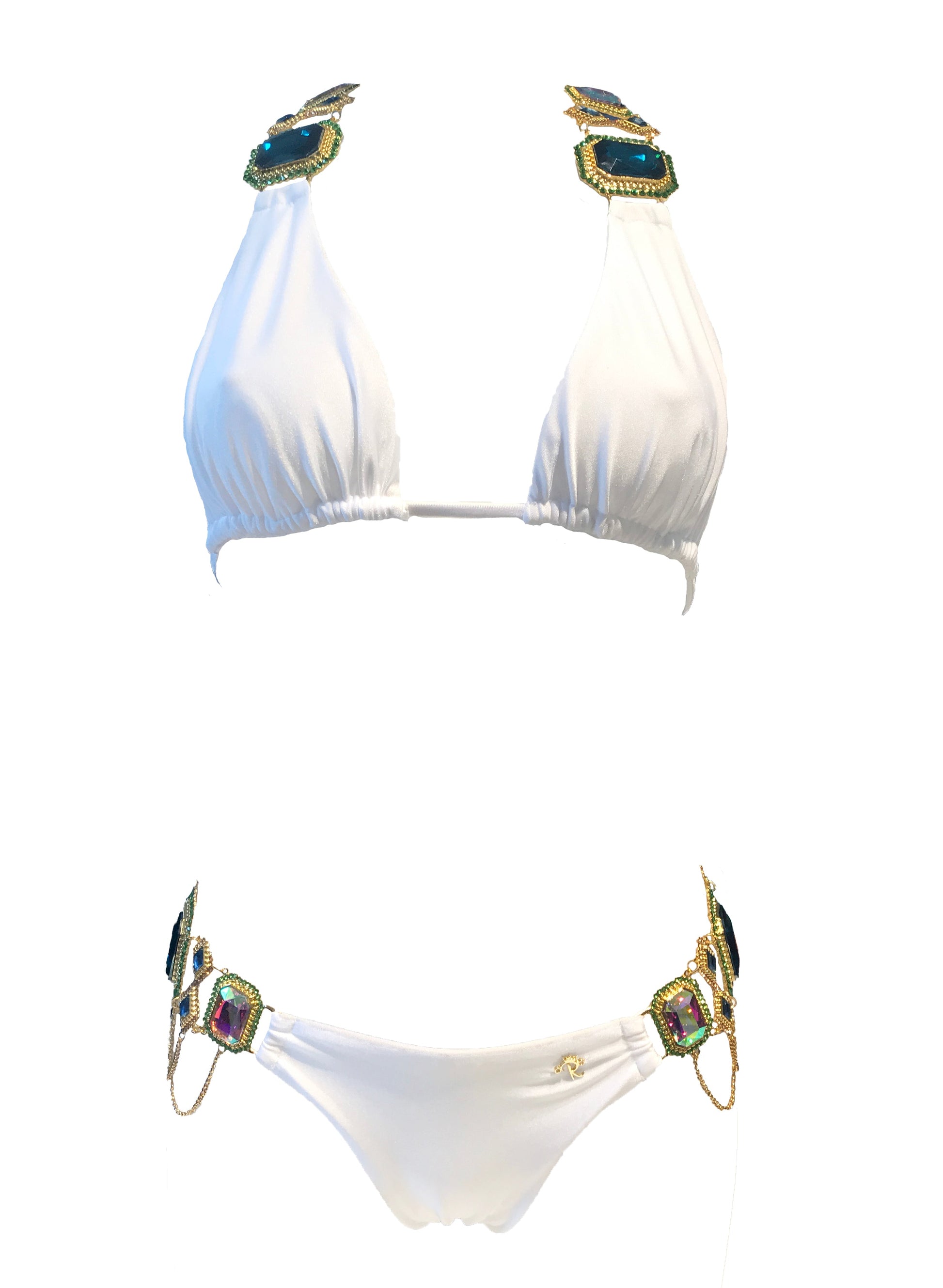 Electra Halter Top & Classic Bottom - White-5