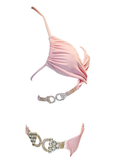 Gina Wrap Top & Skimpy Bottom - Powder Pink-2