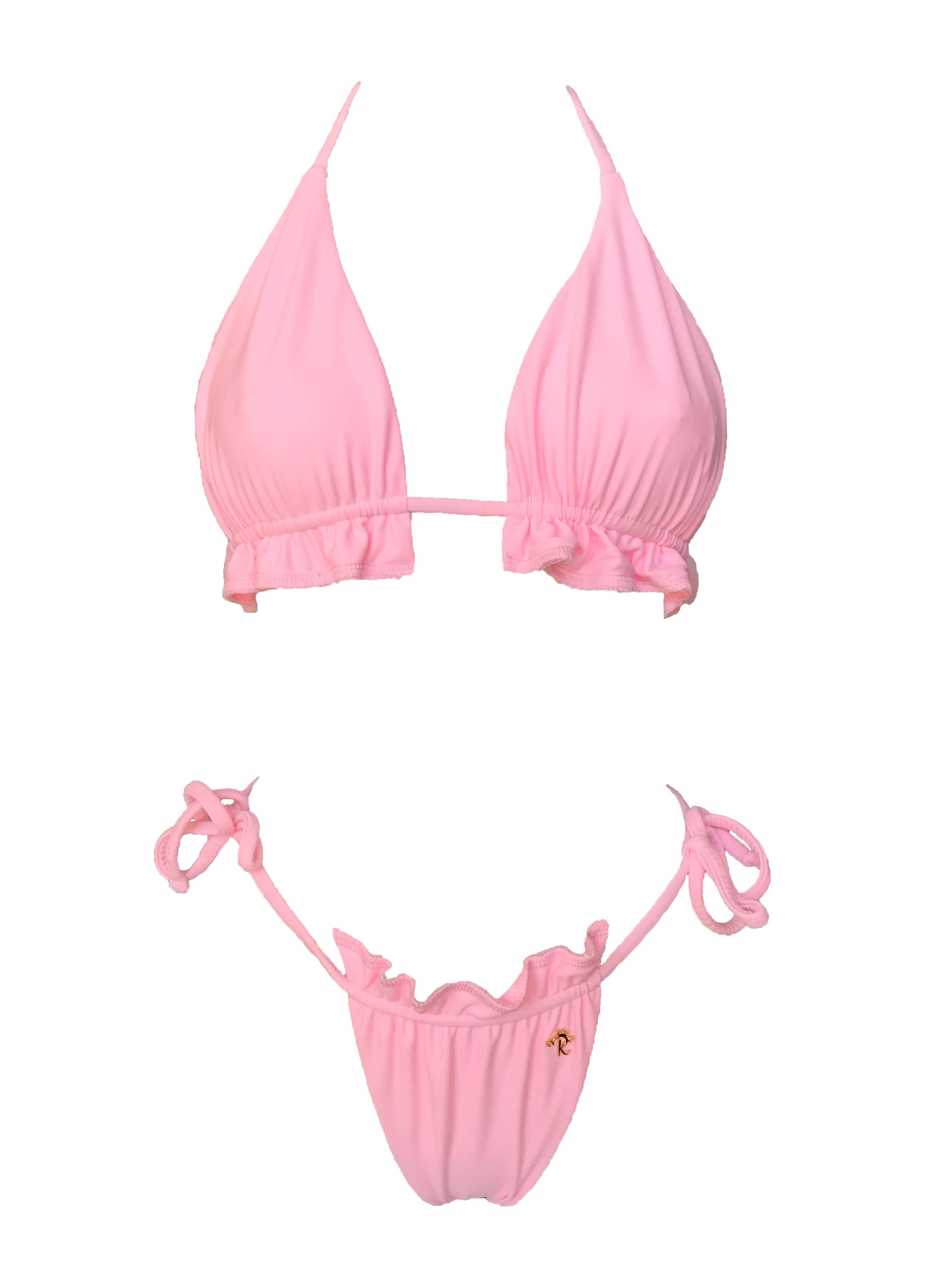 Hanna Triangle Top & Thong Bottom - Baby Pink-4