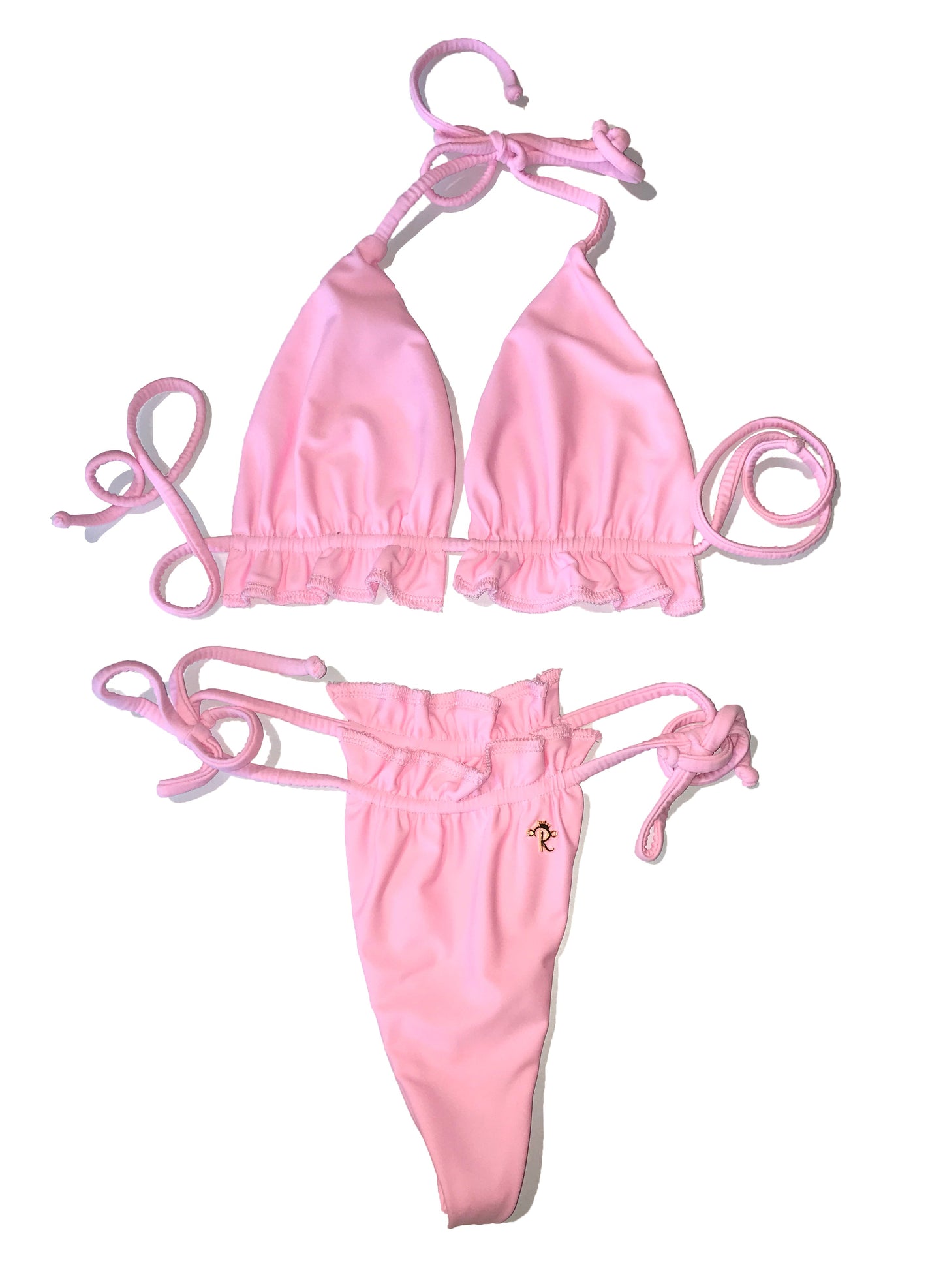 Hanna Triangle Top & Thong Bottom - Baby Pink-7