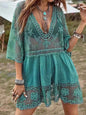 Women's Lace Plunge Cover-Up Dress worn during a sunset beach shoot