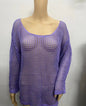 Close-up of hollow-knit detailing in Women's Mesh Glow Beach Sweater