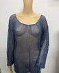 Close-up of sheer knit texture in Women's Mesh Glow Sweater Cover-Up