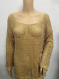 Close-up of sheer knit texture in Women's Mesh Glow Sweater Cover-Up gray