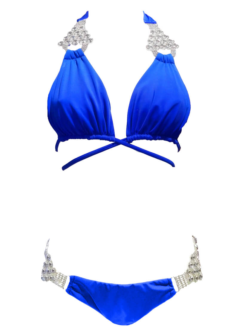 Nicole Halter Top & Skimpy Bottom - Blue-0