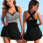 plus-size floral swimdress  te black color wow style 