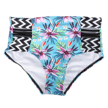 Sexy women swimsuit two-pieces bikini suit Floral Print Push up High Stretch Split Bikini Set High waist Swimwear S-2XL-5