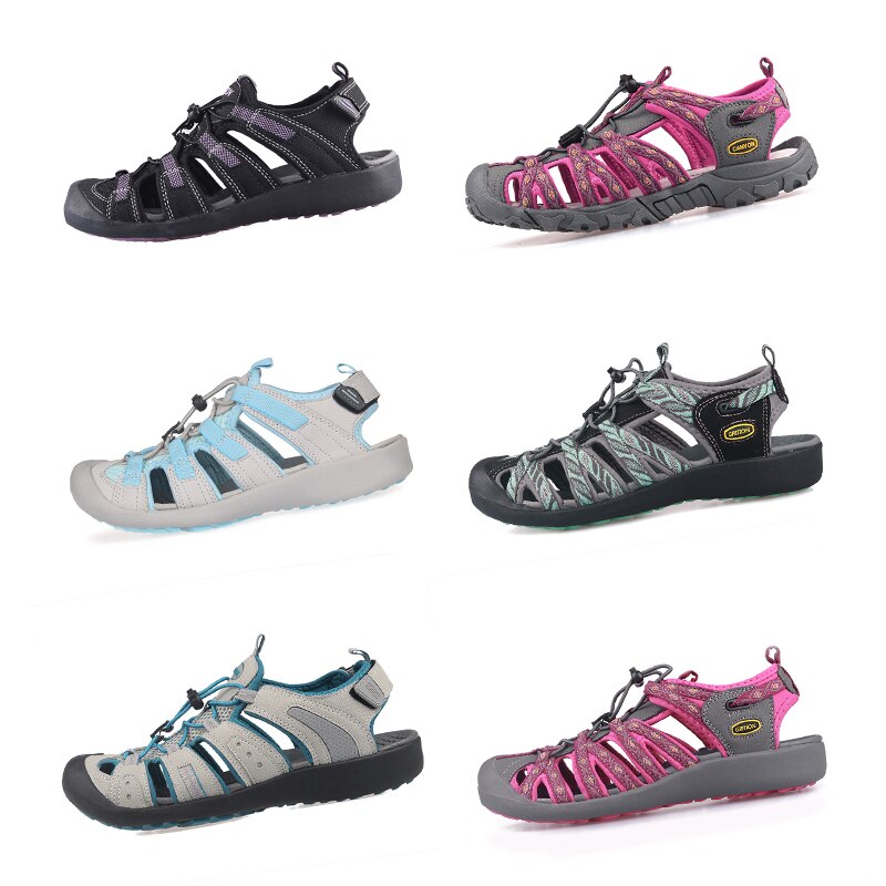 Women Outdoor Sandals Toecap Casual Breathable Summer Beach Shoes Anti-skid Lightweight Hiking Trekking Sandals Big Size-12