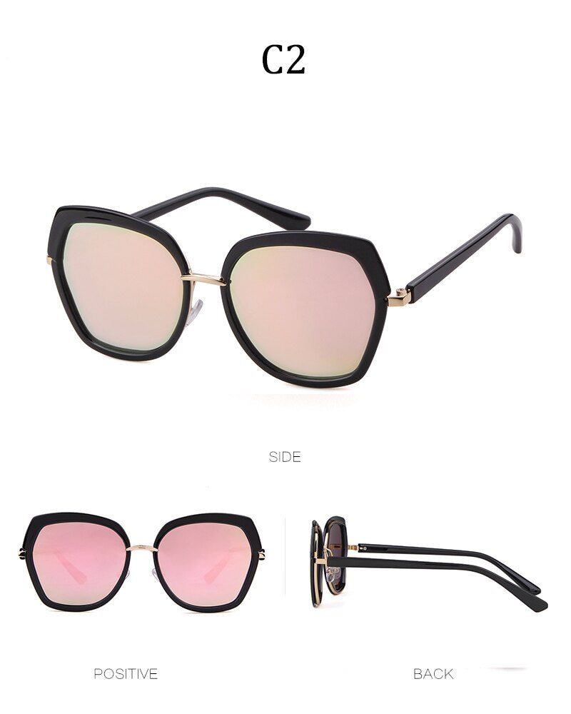 Square sunglasses women men brand designer vintage classics black ploygon eye wear female male driver shades-2