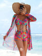 Women's Siren Splash Tankini Set styled for a vibrant beachside stroll