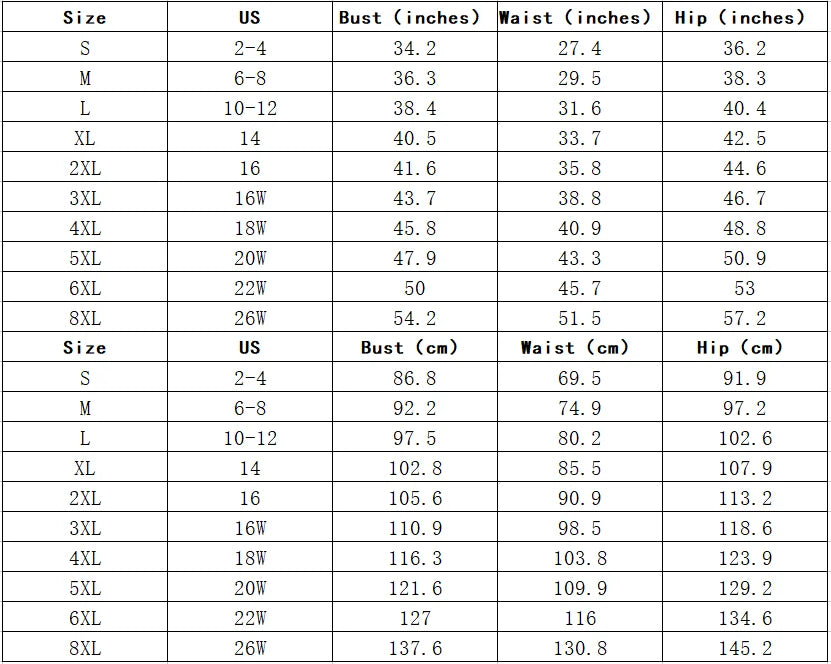 the size chart for the bikini-lov-swimdress-detail