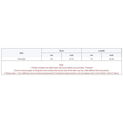the size chart for the  Breathable sleeveless crochet hollow beach cover-up dress