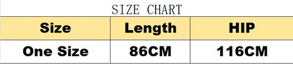 the size chart show for the Chic ruffle sarong wrap skirt beach cover-up