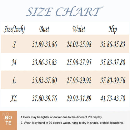 size chart for the Four-piece-mesh-bikini-cover-up