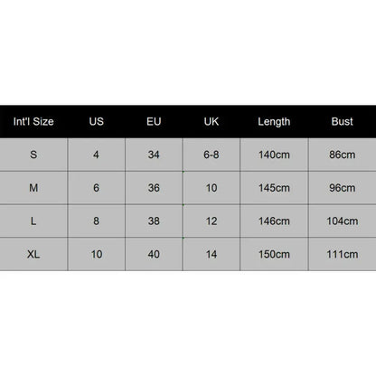 the size chart for the Stylish summer lace kaftan cover-up for women