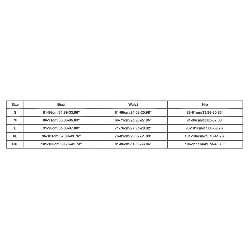 the size chart shows the V-Neck One-Piece Swimsuit for Women