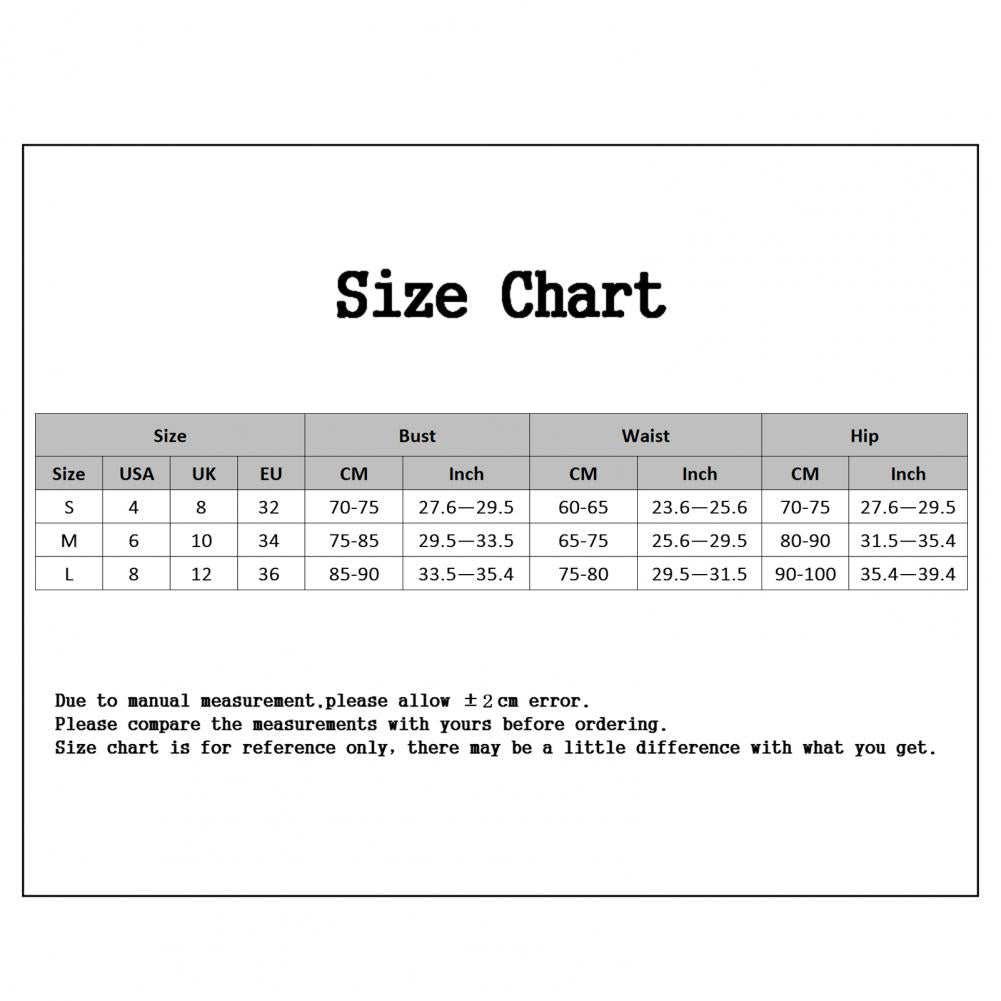 the size chart shows  backless bikini set