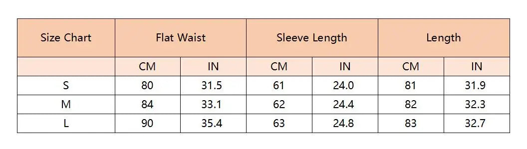 the size chart recommended for the 
