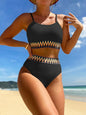 Front view of stylish padded bikini set with sleeveless top