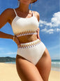 Front view of stylish padded bikini set with sleeveless top