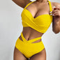 Front view of Women's Summer Breeze 2-Piece Bikini Set with push-up triangle top