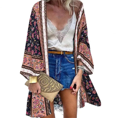  Women's Sunlit Sheer Cardigan Cover-Up styled poolside over a bikini