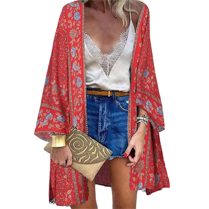 Sunlit Sheer Cardigan Cover-Up styled over a bikini for beach elegance