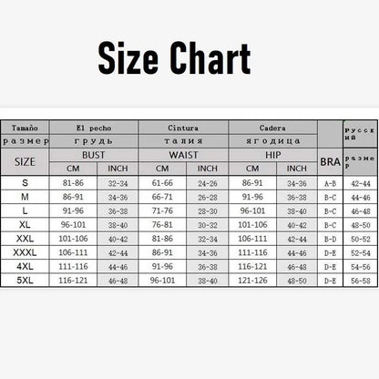 the size chart for the push-up tankini top and bikini bottoms