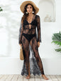 Tie waist lace beach cover-up long dress