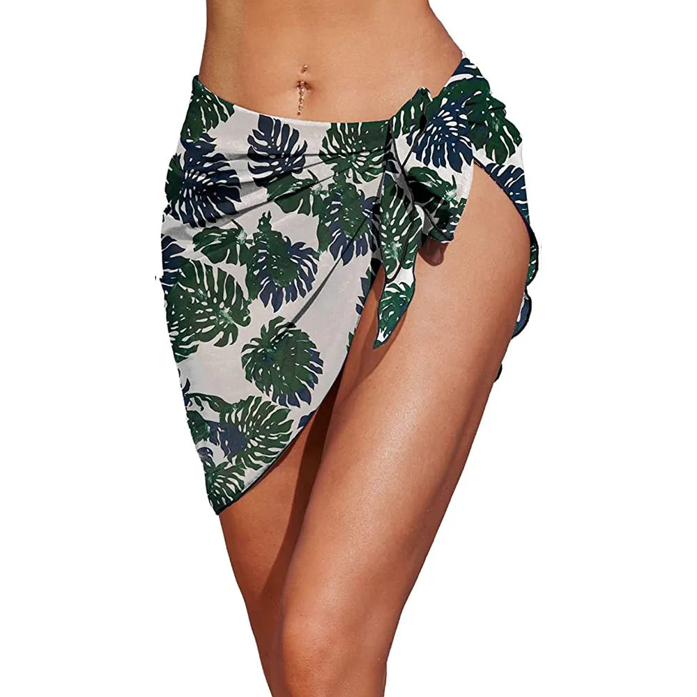 Summer Bikini Wrap Skirt tropical short 