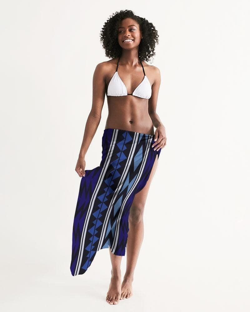 Sheer Bohemian Blue Swimsuit Cover Up-2