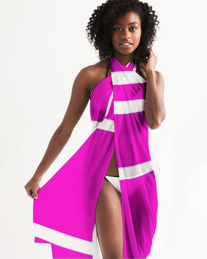 Sheer Colorblock Pink Swimsuit Cover Up-1