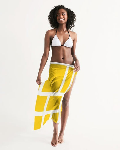 Sheer Colorblock Yellow Swimsuit Cover Up-2